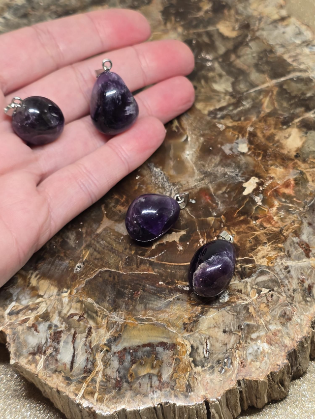 Pendentif Améthyste pierre roulée