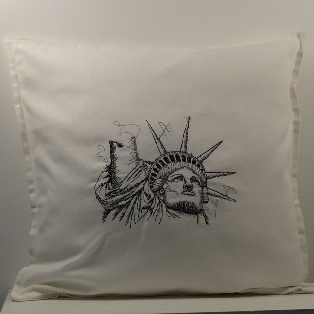 Kissenhülle weiß „New York Freiheitsstatue"