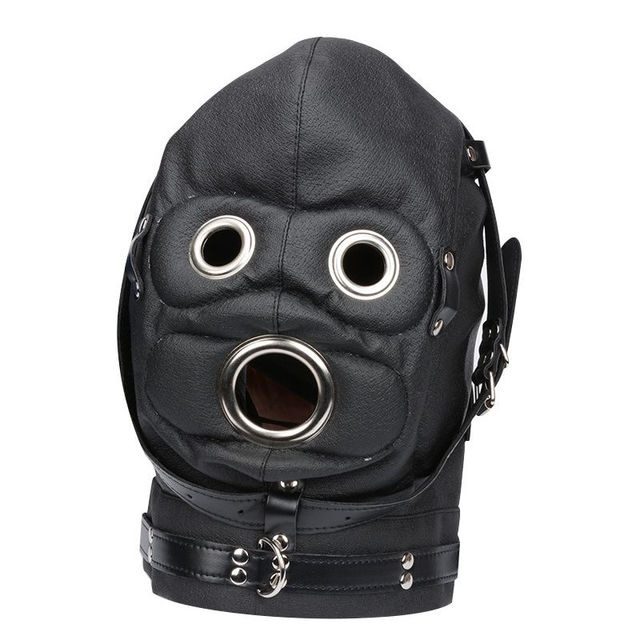 Capuz com Mordaça em Formato de Pênis e Venda para os Olhos