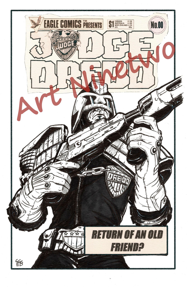 Dredd - STUB Retro style comic cover