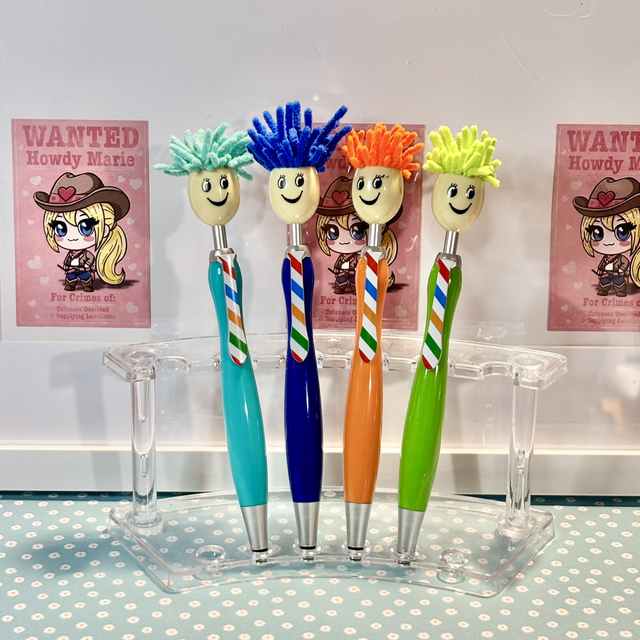 Adorable Crazy Hair character pen 4 NEW colours