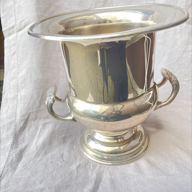 Champagnerkühler versilbert mit Griffen 