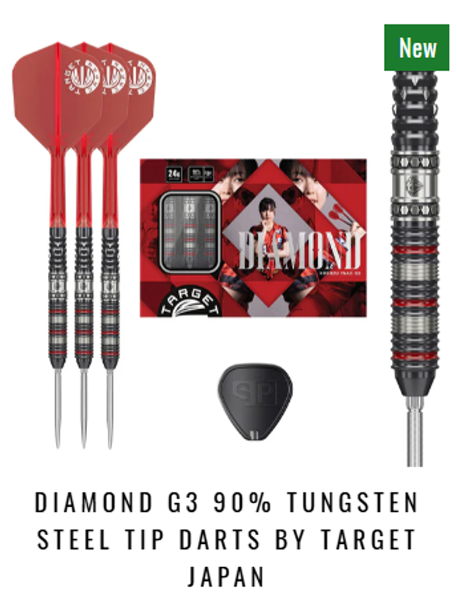 Diamond G3 90% Tungsten Steel Tip Darts by Target Japan