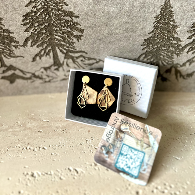 Boucles d’Oreilles Madré Cacao & Design Graphique