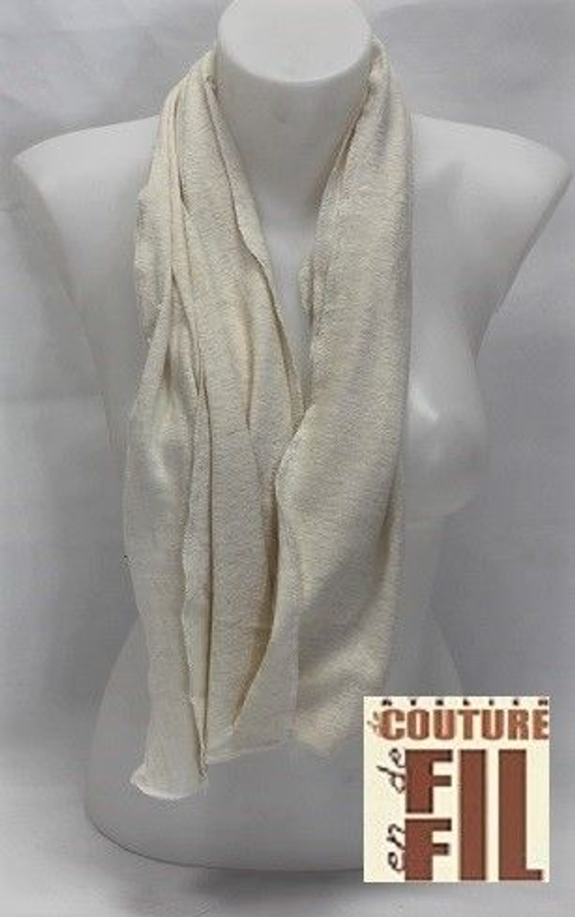 Echarpe en coton et lin écru 