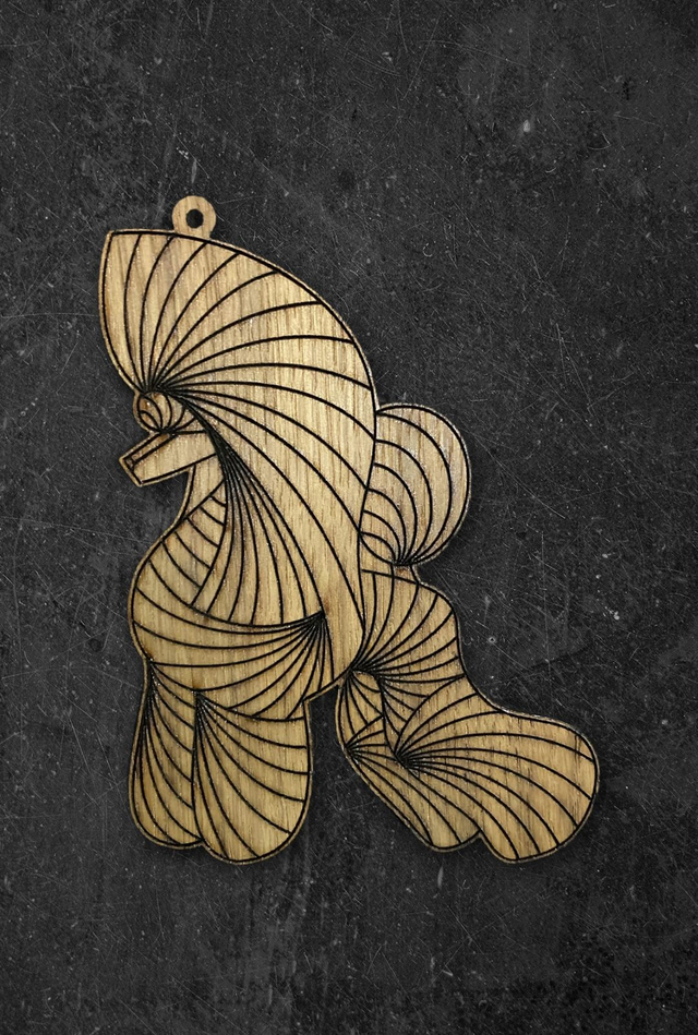 Wood - Poodle Puppy Oak