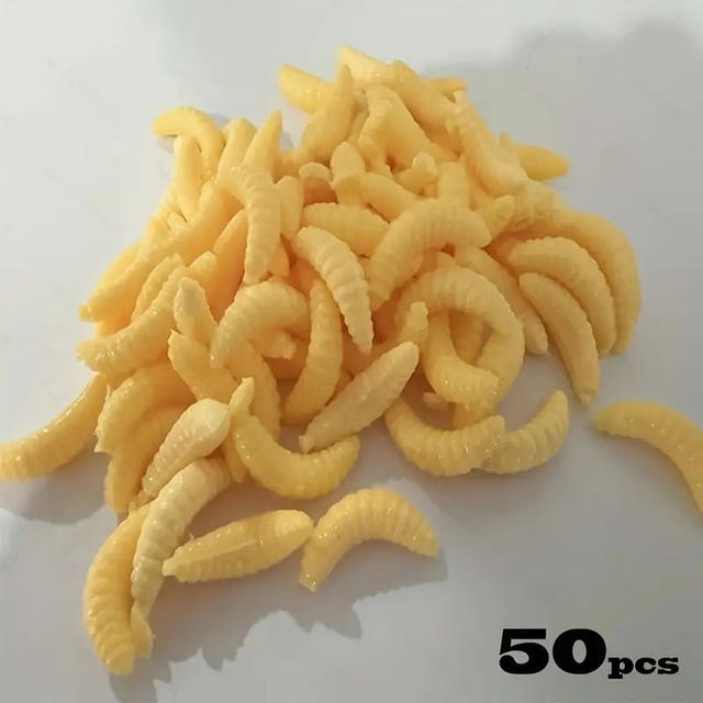  Vers de pain souples appâts d&#039;asticot pour poissons  50 pcs