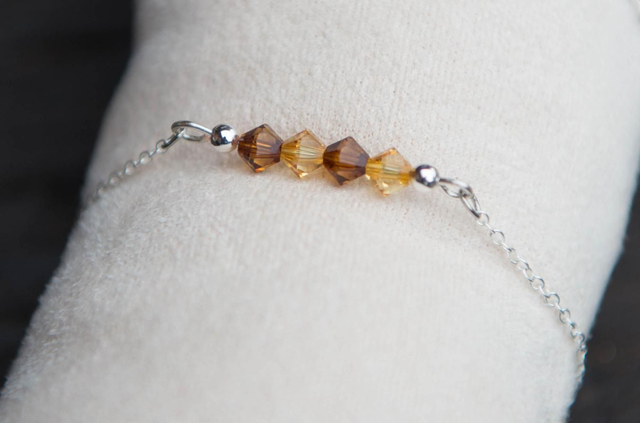 Bracelet en cristal marron jaune 