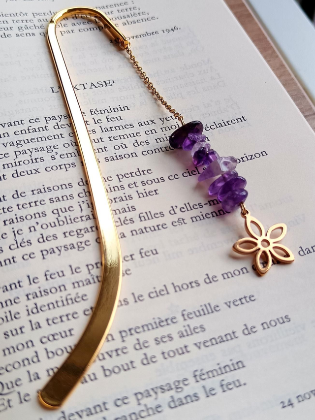 Marque page FLEUR Améthyste