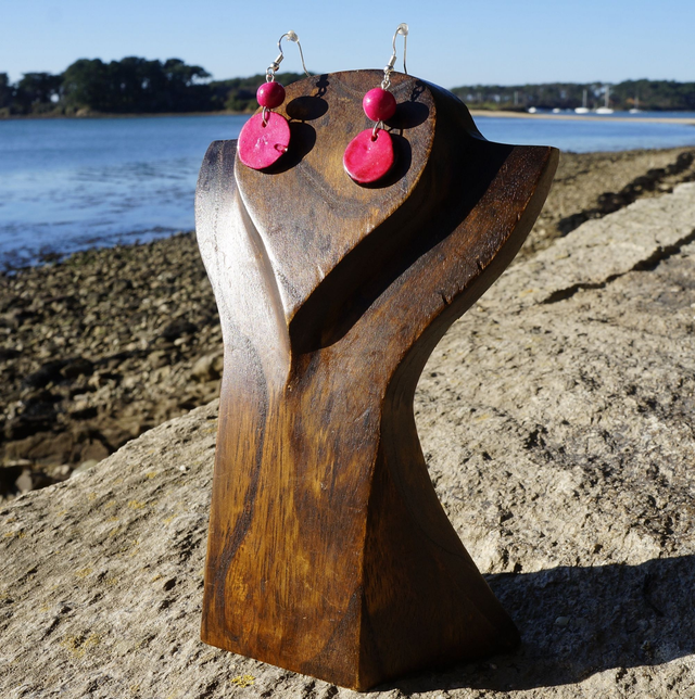 Petite tranche rose avec perle rose