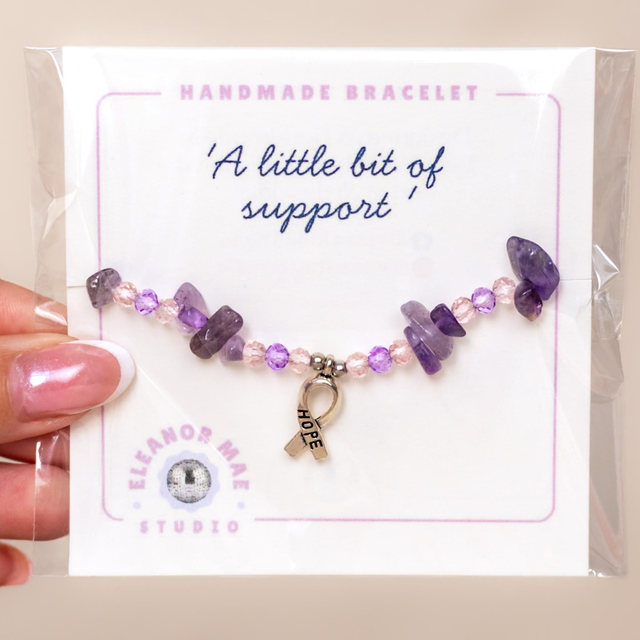 'Hope Support' Crystal Bracelet (Dark Purple)