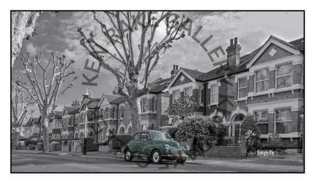 Morris Minor in Deserted Ealing street  Giclee Print - Various sizes