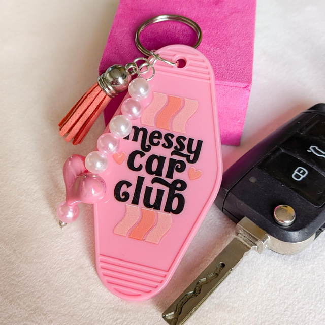 'Car Club' Keyring - Pink