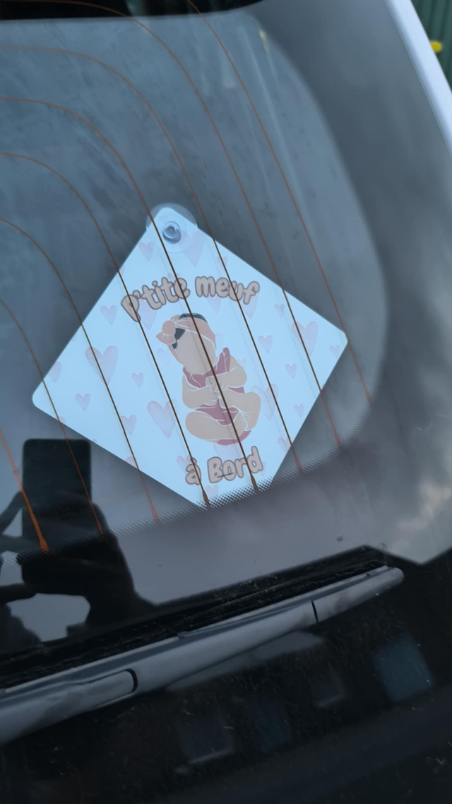 Plaque avertissement voiture bébé à bord