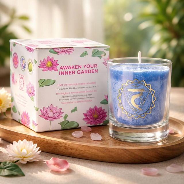 "Vishuddha" - Bougie votive chakra de la gorge