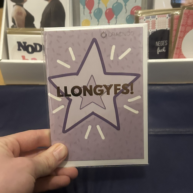 Draenog Llongyfs Gold Foiled Card