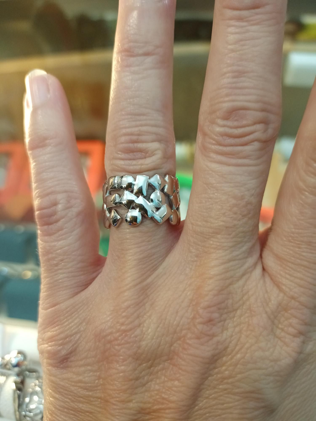 Anillo ancho formas geométricas 