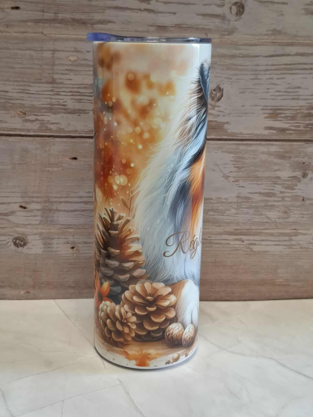 Gourde canette berger d automne personnalisé