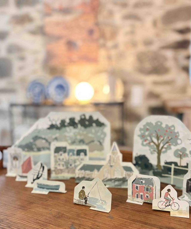 Affiche village de Saint-Suliac à découper / Saint-Suliac village cut outs poster