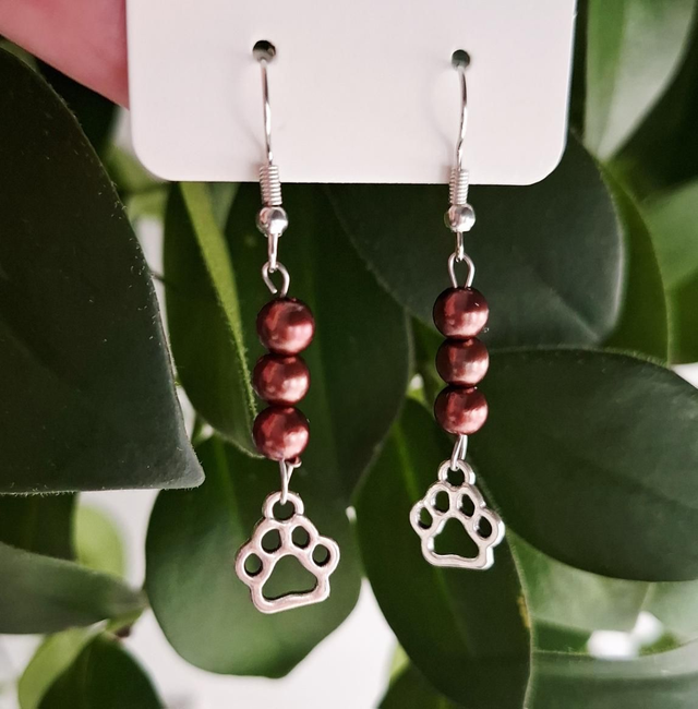 Paw print charm earrings dogs and cats