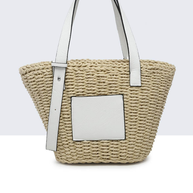 Sac à main en paille de papier crocheté