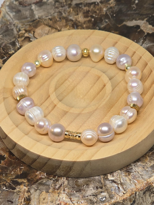 Bracelet Perle de culture d'eau douce multicolore 1 cm