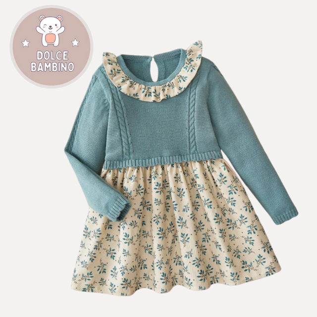 Vestido de punto con ribetes de volantes