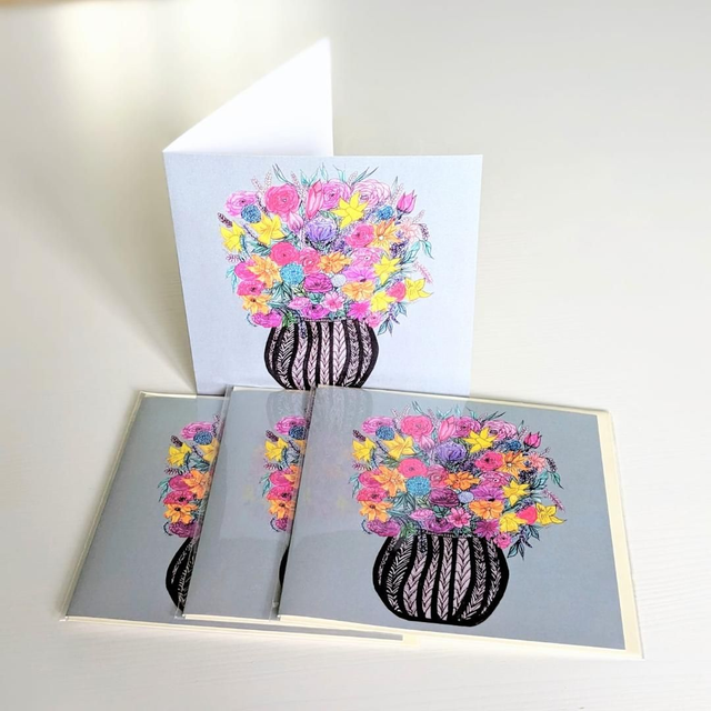 Spring Blooms Floral Greeting Card 
