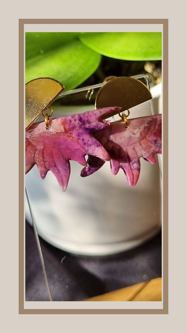 Boucles d&#039;oreilles rose poudré Soleil 