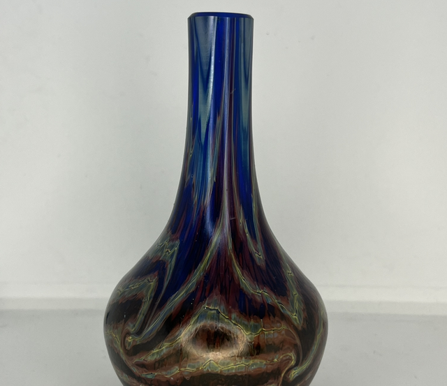 Okra Glass Iridescent Bud Vase – 12cm