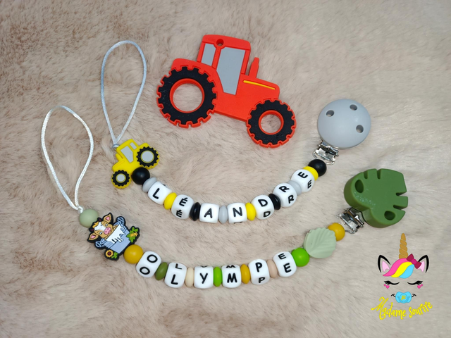 1 Jouet dentition + 2 Attaches tétines 