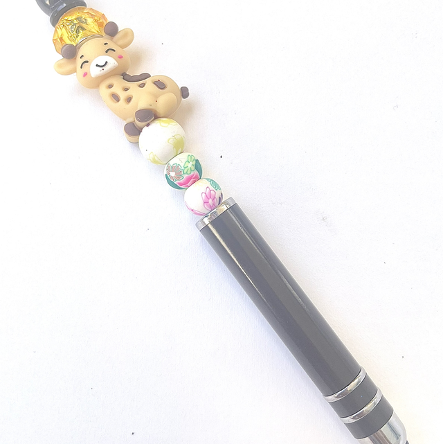S26 - Stylo à perles et perle girafe