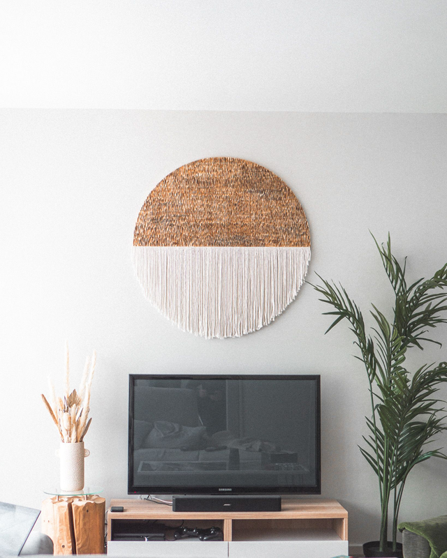 Cercle sculpté bois et corde