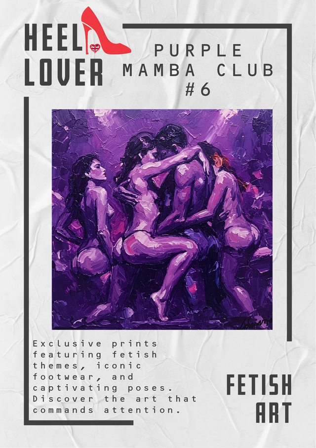Purple Mamba Club #6 600mm x 600mm x 20mm Canvas Print     