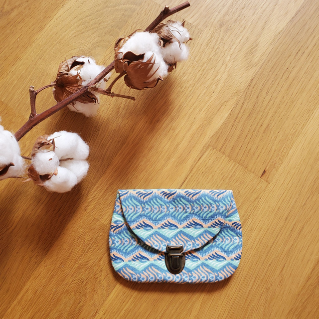 Porte-monnaie Coquelicot - Motifs turquoise