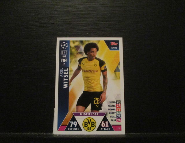 Axel Witsel - UEFA Champions League Match Attax 2018/19 Original Trading Card #134
