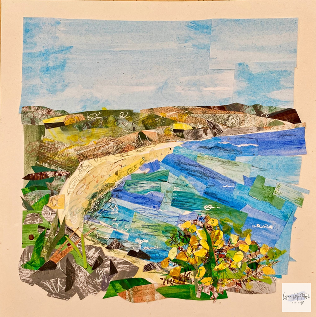 Claggain Bay, Isle of Islay - Original Paper Collage