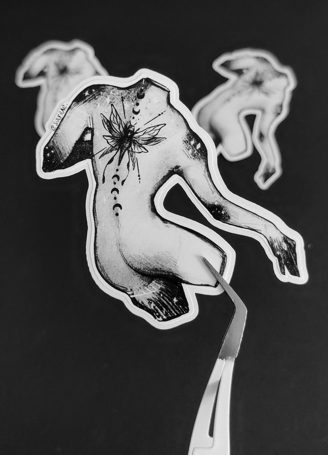 Tattooed moth back Waterproof sticker