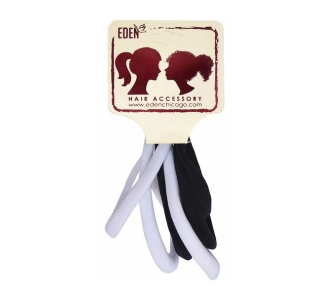 EDEN: NYLON PONYTAIL HOLDER 20CM - BLACK AND WHITE 
