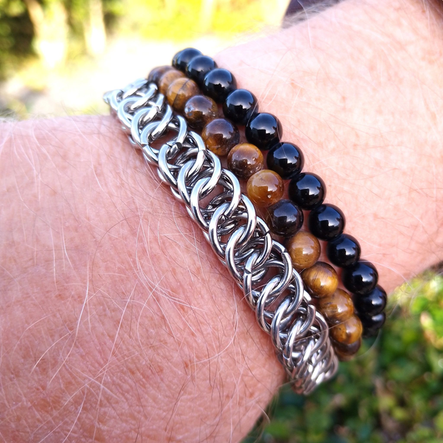 Half Persian Weave Chain Maille Bracelet | Handmade Stainless  Steel Jewellery