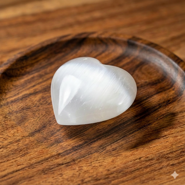  Galet Coeur Sélénite A+ (35 à 45mm)
