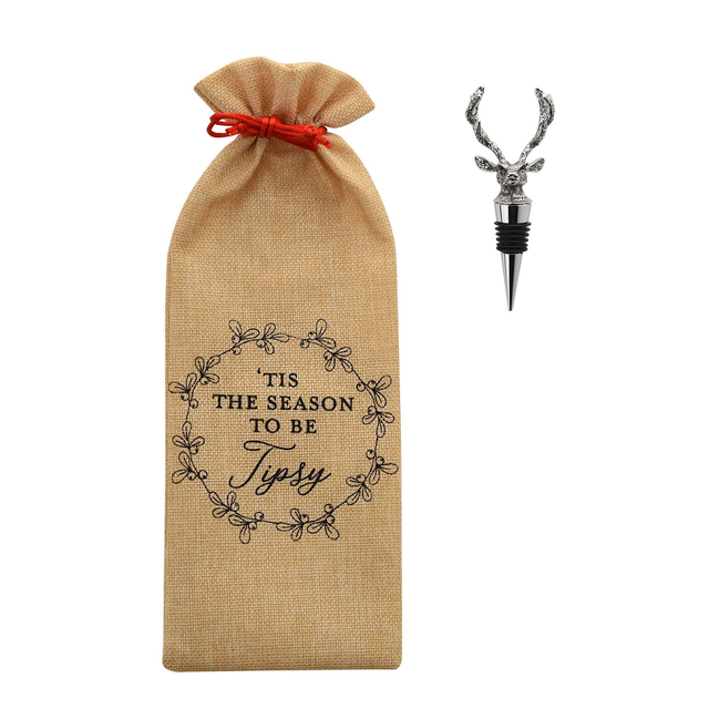 Wine Bottle Stopper and Gift Bag