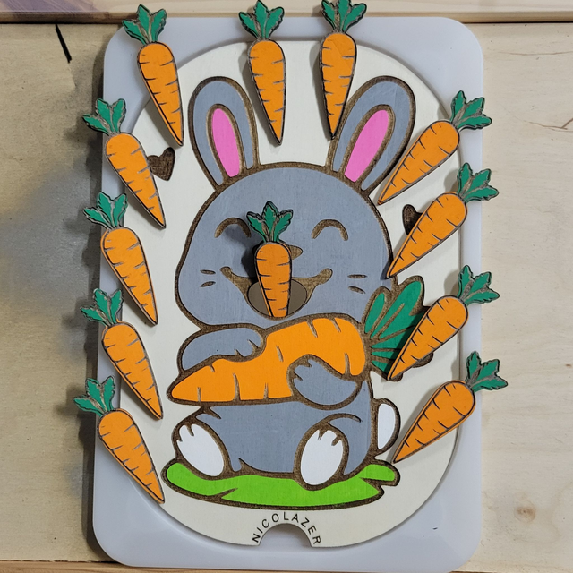 Insert sensoriel bois compatible trofast "le lapin gourmand"