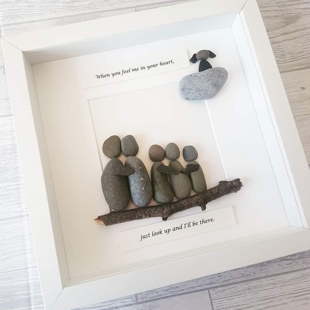 When you feel me in your heart pebble picture | Pet loss | Sympathy gift | Memorial gift 