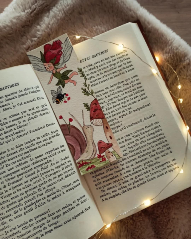 Marque page - La Fée Rose