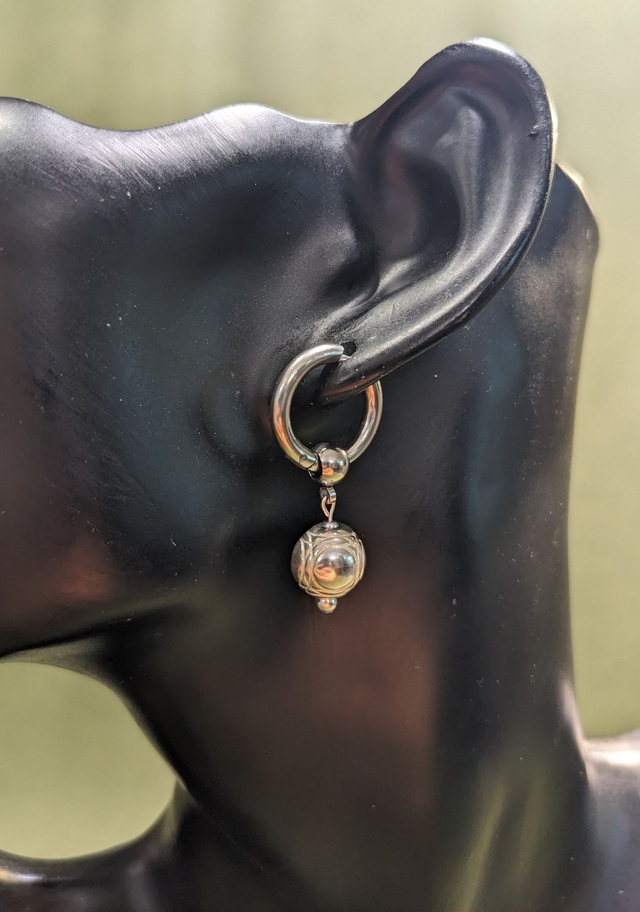 Best Seller ! - "Petanca" - Mono - Créole, Plaqué Argent, Acier Inoxydable (Boucle à l'Unité)