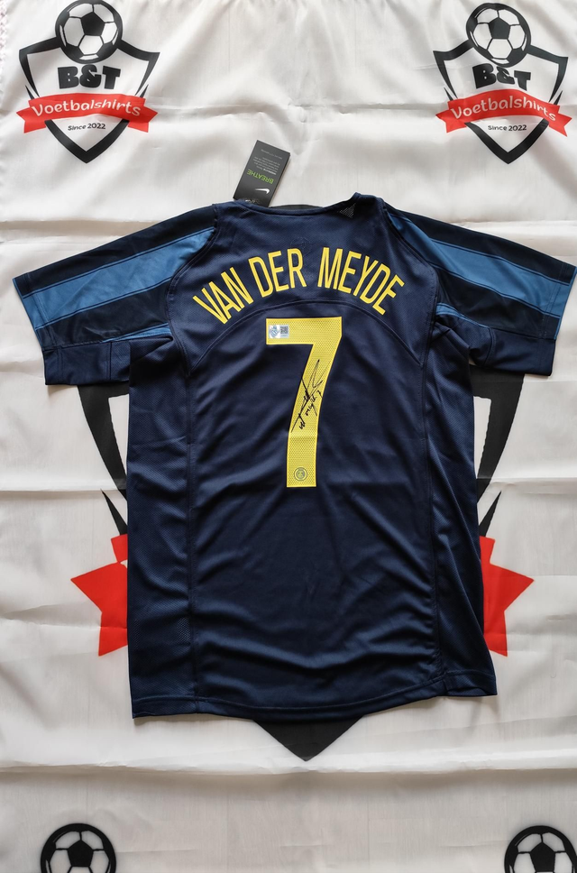 Gesigneerd van der Meyde Inter Milan Shirt met Certificaat van Echtheid