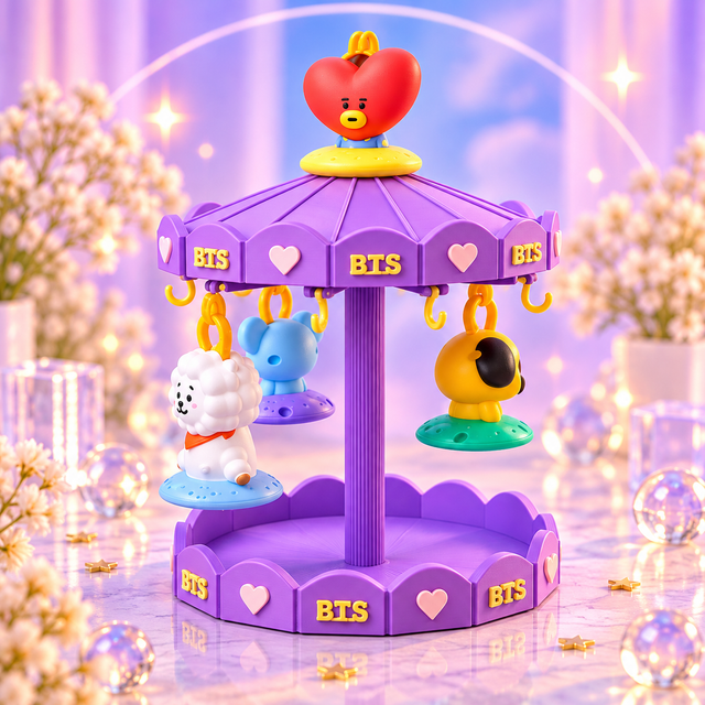 Carrusel giratorio BT21 BTS – Expositor Corazones