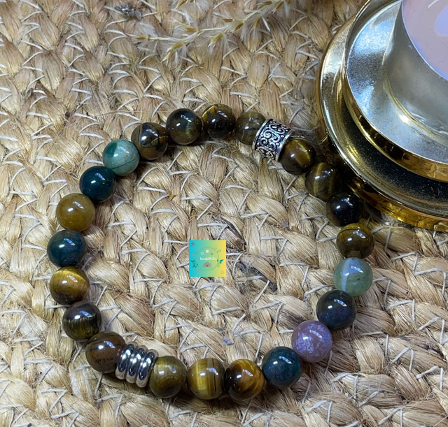🐅🌿Bracelet en Agate indienne -Oeil de tigre