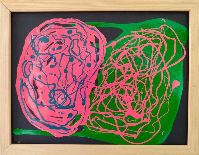 Kochankowie, 25x33 olej flatowy deska 2021 oprawiony